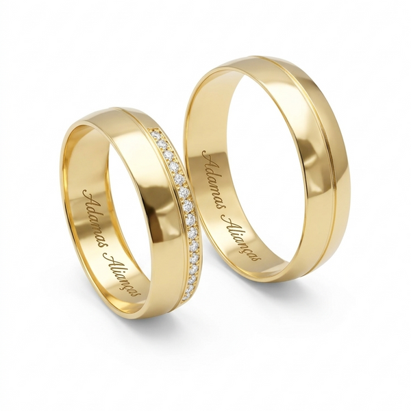 Alianças em Ouro 18k - Modelo Rio de Janeiro