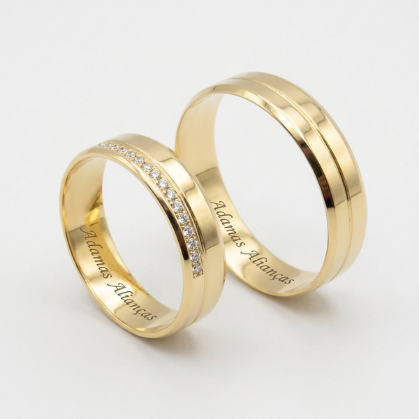 Alianças de casamento em Ouro 18k - Modelo Ipanema