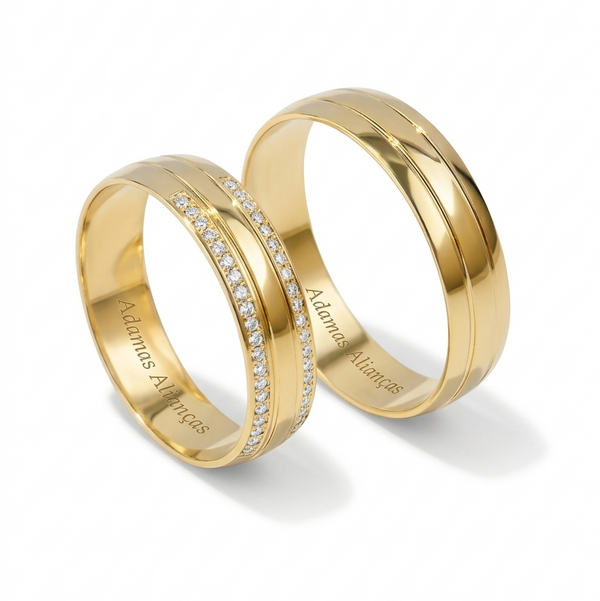 Alianças em Ouro 18k - Modelo Life