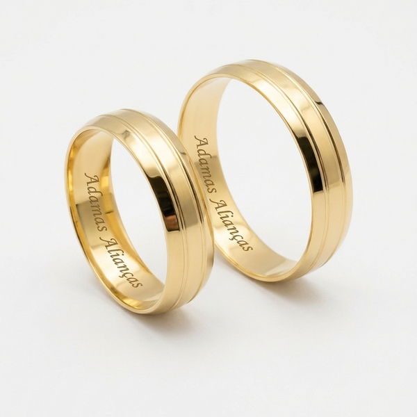 Alianças em Ouro 18k - Modelo Floripa