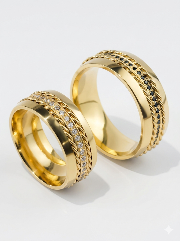 Alianças em Ouro 18k - Modelo Punta Cana - Anatômica