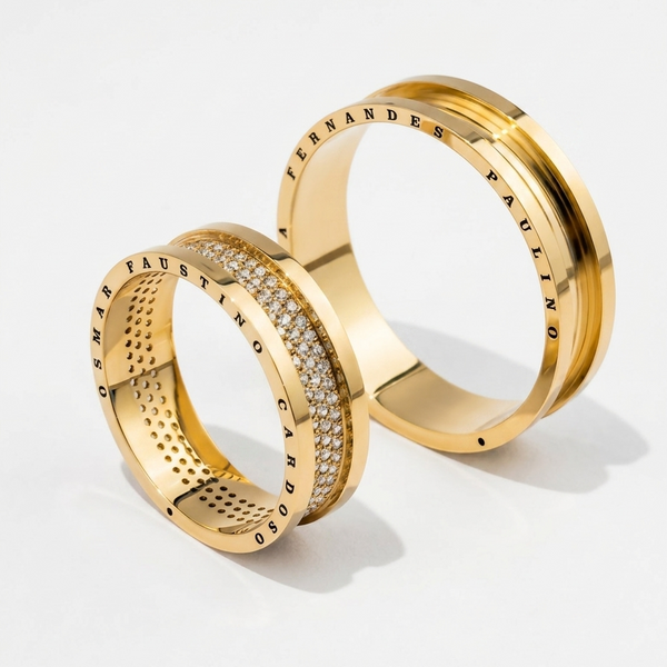 Alianças de casamento em Ouro 18k - Modelo Málaga