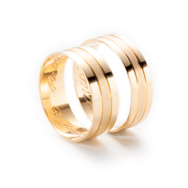 Alianças em Ouro 18k - Modelo Goiás