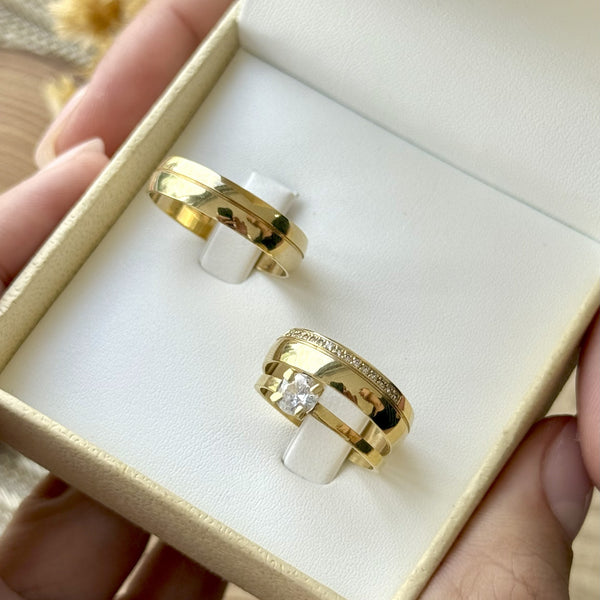 Alianças em Ouro 18k - Modelo Rio de Janeiro
