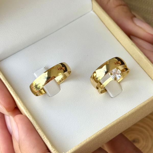 Aliança Ouro 18k - Modelo Santa Catarina