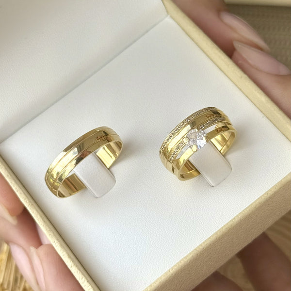 Alianças em Ouro 18k - Modelo Life