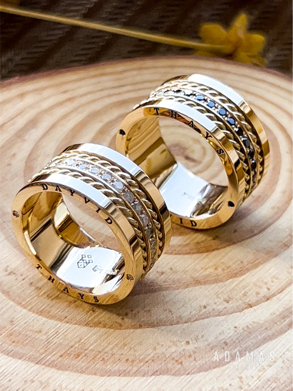 Alianças em Ouro 18k - Modelo Pinheiros Casamento