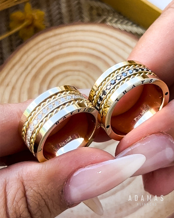 Alianças em Ouro 18k - Modelo Pinheiros Casamento