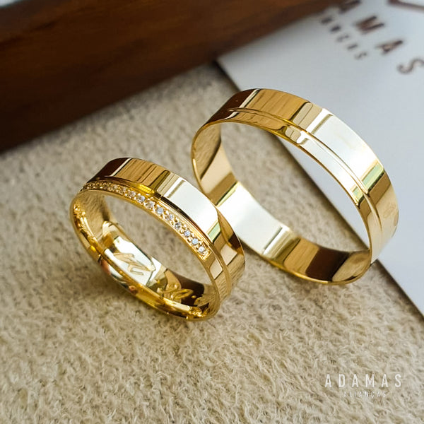 Alianças de casamento em Ouro 18k - Modelo Espírito Santo