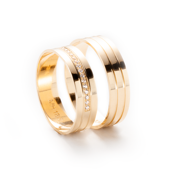 Alianças de casamento em Ouro 18k - Modelo New York