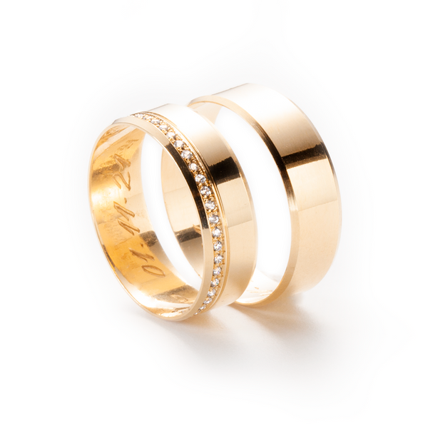 Alianças de casamento em Ouro 18k - Modelo Ipanema