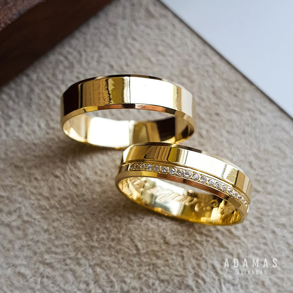 Alianças de casamento em Ouro 18k - Modelo Ipanema