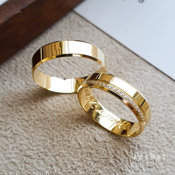 Alianças de casamento em Ouro 18k - Modelo Ipanema